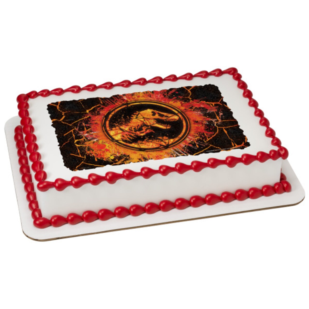 Jurassic World Fallen Kingdom Molten Edible Cake Topper Image - 1/4 Sheet